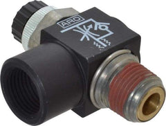 ARO/Ingersoll-Rand - 3/8" NPT x 3/8" NPT Right Angle Flow Control Valve - 0 to 150 psi & Brass Material - Benchmark Tooling