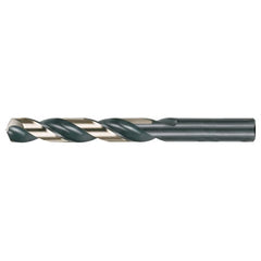 7/16 RHS / RHC HSS 135 Degree Split Point Heavy Duty Jobber Length Drill - Black & Gold - Exact Industrial Supply