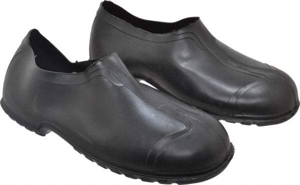Dunlop Protective Footwear - Men's 14-15 Rain & Cold Resistant Overshoes - 4" High, Plain Toe, Nonslip & Cleated Sole, PVC Upper, Black - Benchmark Tooling