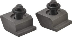 Mitee-Bite - 1/2-13 Screw Thread, 1-1/2" Wide x 3/8" High, Serrated Steel Machinable Style Screw Mount Toe Clamp - 12,000 Lb Holding Force, 108.3 Lb Ft Torque, 0.77" Long Extension, 0.075" Throw, 2 Clamps in Package - Benchmark Tooling