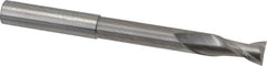 Accupro - 3/8", 3/4" LOC, 3/8" Shank Diam, 4" OAL, 2 Flute, Solid Carbide Square End Mill - Single End, Uncoated, Spiral Flute, 40° Helix, Centercutting, Right Hand Cut, Right Hand Flute - Benchmark Tooling