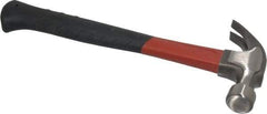 Plumb - 1 Lb Head, Curved-Premium Plumb Hammer - 13-1/2" OAL, Smooth Face, Fiberglass Handle with Grip - Benchmark Tooling