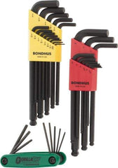 Bondhus - 30 Piece Hex Key Set - Hex Range 0.05 to 3/8", Protanium - Benchmark Tooling