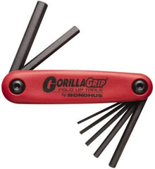 Bondhus - 7 Piece Fold-Up Hex Key Set - Hex Range 1.5 to 6mm - Benchmark Tooling