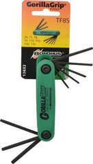 Bondhus - 8 Piece T6 to T25 Fold-Up Torx/Hex Combo Key Set - T6, T7, T8, T9, T10, T15, T20, T25 Torx Size - Benchmark Tooling