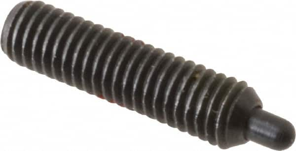 Gibraltar - M5 x 0.8, 19mm Thread Length, 3mm Plunger Projection, Steel Threaded Spring Plunger - 2.36mm Max Plunger Diam, 19mm Plunger Length, 2.89 Lb Init End Force, 11.02 Lb Final End Force, 2.5mm Hex - Benchmark Tooling