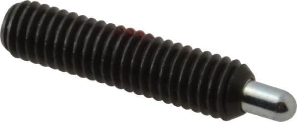 Gibraltar - M6 x 1.0, 25mm Thread Length, 5mm Plunger Projection, Steel Threaded Spring Plunger - 3.02mm Max Plunger Diam, 25mm Plunger Length, 1 Lb Init End Force, 3.97 Lb Final End Force, 3mm Hex - Benchmark Tooling