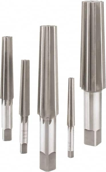 Value Collection - 5 Piece, 1MT to 5MT, #1 to #5, Finishing Morse Taper Reamer Set - Exact Industrial Supply