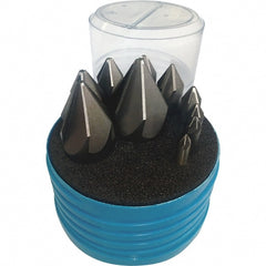 Interstate - 10 Piece, 1/4 to 1-1/2" Head Diam, 90° Included Angle, Single End Countersink Set - Benchmark Tooling