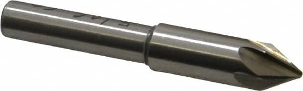 Interstate - 5/16" Head Diam, 1/4" Shank Diam, 6 Flute 60° High Speed Steel Countersink - Benchmark Tooling