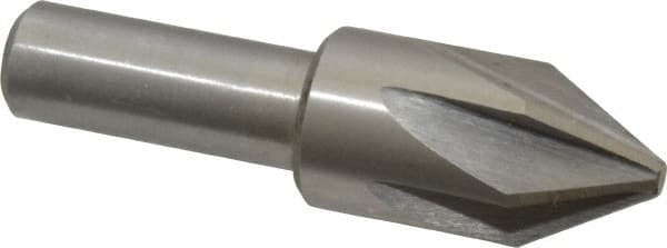 Interstate - 3/4" Head Diam, 1/2" Shank Diam, 6 Flute 60° High Speed Steel Countersink - Benchmark Tooling