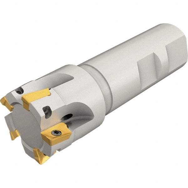 Iscar - 1" Cut Diam, 0.394" Max Depth of Cut, 5.4" OAL, Indexable Square Shoulder End Mill - R8 Taper Shank, 90° Lead Angle, Series Heli2000 - Benchmark Tooling
