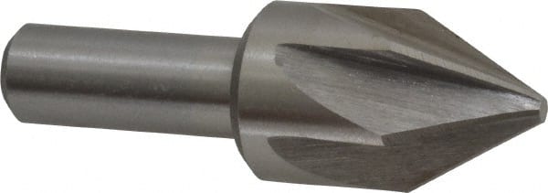 Interstate - 7/8" Head Diam, 1/2" Shank Diam, 6 Flute 60° High Speed Steel Countersink - Benchmark Tooling