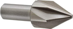 Interstate - 1-1/4" Head Diam, 3/4" Shank Diam, 6 Flute 60° High Speed Steel Countersink - Bright Finish, 3-3/8" OAL, Single End, Straight Shank, Right Hand Cut - Benchmark Tooling