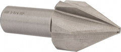 Interstate - 1-3/4" Head Diam, 1" Shank Diam, 6 Flute 60° High Speed Steel Countersink - Benchmark Tooling