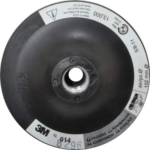 3M - 4" Diam Hook & Loop Disc Backing Pad - Firm Density, 13,000 RPM - Benchmark Tooling