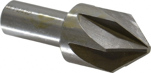 Interstate - 1-1/4" Head Diam, 3/4" Shank Diam, 6 Flute 82° High Speed Steel Countersink - Benchmark Tooling