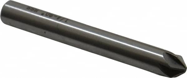 Interstate - 1/4" Head Diam, 1/4" Shank Diam, 6 Flute 90° High Speed Steel Countersink - Benchmark Tooling