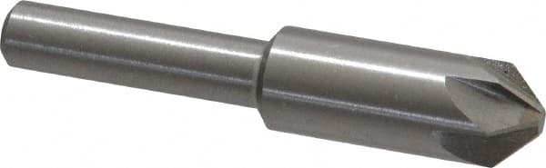 Interstate - 3/8" Head Diam, 1/4" Shank Diam, 6 Flute 90° High Speed Steel Countersink - Benchmark Tooling