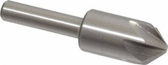 Interstate - 1/2" Head Diam, 1/4" Shank Diam, 6 Flute 90° High Speed Steel Countersink - Benchmark Tooling