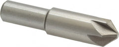 Interstate - 5/8" Head Diam, 1/2" Shank Diam, 6 Flute 90° High Speed Steel Countersink - Benchmark Tooling