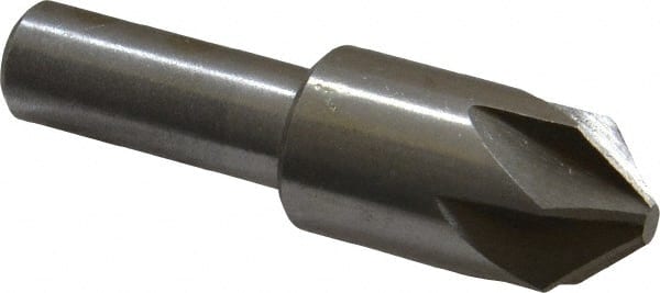 Interstate - 3/4" Head Diam, 1/2" Shank Diam, 6 Flute 90° High Speed Steel Countersink - Benchmark Tooling