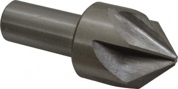 Interstate - 1-3/4" Head Diam, 1" Shank Diam, 6 Flute 90° High Speed Steel Countersink - Benchmark Tooling