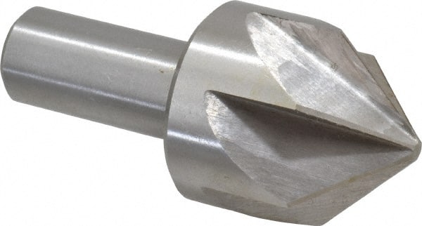 Interstate - 2" Head Diam, 1" Shank Diam, 6 Flute 90° High Speed Steel Countersink - Benchmark Tooling