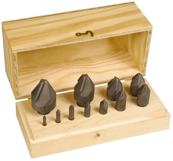 Hertel - 10 Piece, 1/4 to 1-1/2" Head Diam, 82° Included Angle, Countersink Set - Benchmark Tooling