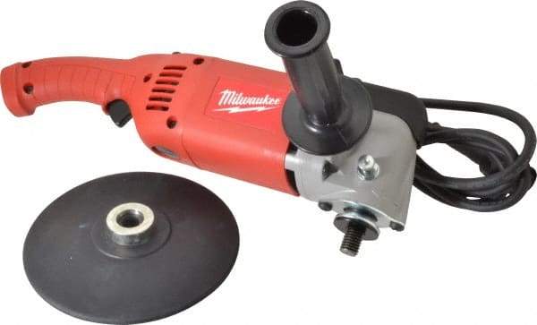 Milwaukee Tool - 7 to 9" Pad Diam, 1,750 RPM, Handheld Electric Polisher - 5/8-11" Spindle Thread, 11 Amps, 120 Volts - Benchmark Tooling