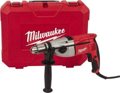 Milwaukee Tool - 120 Volt 1/2" Keyed Chuck Electric Hammer Drill - 0 to 20,000 & 0 to 40,000 BPM, 0 to 1,350 & 0 to 2,500 RPM, Reversible - Benchmark Tooling