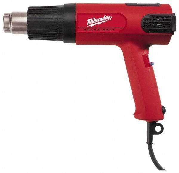 Milwaukee Tool - 90 to 1,100°F Heat Setting, 7 to 16 CFM Air Flow, Heat Gun - 120 Volts, 12.5 Amps, 1,500 Watts, 11.5' Cord Length - Benchmark Tooling