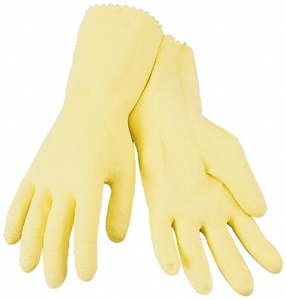 Safety Zone - 12 Pairs Size M (8), 12" Long, 18 mil, Supported, Latex Chemical Resistant Gloves - Benchmark Tooling