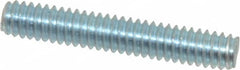 Value Collection - 1/4-20 1-1/2" OAL Fully Threaded Stud - Carbon Steel, Zinc-Plated Finish - Benchmark Tooling