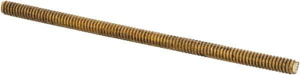 Value Collection - #6-32 3" OAL Fully Threaded Stud - Brass, Plain Finish - Benchmark Tooling