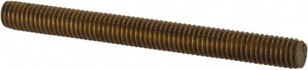 Value Collection - #10-32 2" OAL Fully Threaded Stud - Brass, Plain Finish - Benchmark Tooling