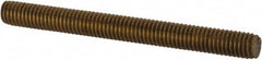 Value Collection - #10-32 2" OAL Fully Threaded Stud - Brass, Plain Finish - Benchmark Tooling