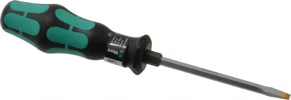 Wera - Slip Stop Slotted Screwdriver - Hexagon Shank, Ergonomic Handle - Benchmark Tooling