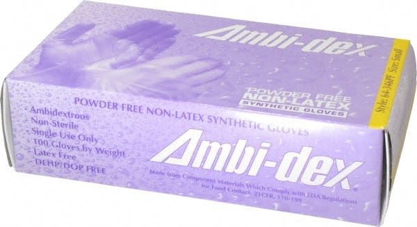 Disposable Gloves: Size Small, 5 mil, Synthetic Natural, 9″ Length, FDA Approved