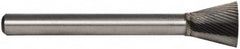 M.A. Ford - 1/2" Cut Diam, 6mm Shank Diam, Inverted Cone Head Single Cut Burr - Carbide, Flat End, 12.7mm LOC, 58mm OAL - Benchmark Tooling