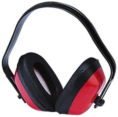 PRO-SAFE - Three Position Black & Red PVC Leather Cushion Earmuffs - 15 NRR Rating, Adjustable Headband - Benchmark Tooling