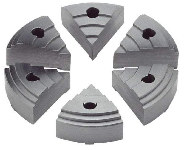 Value Collection - 2.16" Chuck Capacity, JF Attachment, Round Soft Lathe Chuck Jaw - 6 Jaws, Steel - Benchmark Tooling