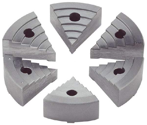 Value Collection - 2" Chuck Capacity, JF Attachment, Round Soft Lathe Chuck Jaw - 6 Jaws, Steel - Benchmark Tooling