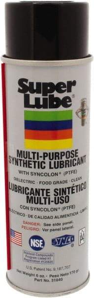 Synco Chemical - 6 oz Aerosol Synthetic General Purpose Grease - Translucent White, Food Grade, 450°F Max Temp, NLGIG 2, - Benchmark Tooling