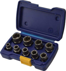 Irwin Hanson - 9 Piece Bolt Extractor Set - 3/8" Drive, Molded Plastic Case - Benchmark Tooling