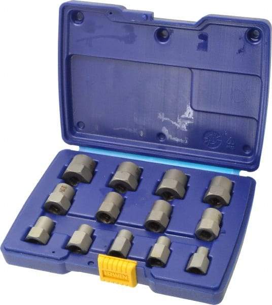 Irwin Hanson - 13 Piece Bolt Extractor Set - 3/8" Drive, Molded Plastic Case - Benchmark Tooling