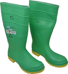 Dunlop Protective Footwear - Men's Size 10 Medium Width Steel Knee Boot - Green, PVC Upper, 16" High, Chemical Resistant, Dielectric, Non-Slip - Benchmark Tooling