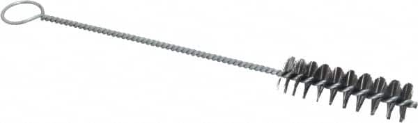 PRO-SOURCE - 2-1/2" Long x 3/4" Diam Steel Twisted Wire Bristle Brush - Single Spiral, 9" OAL, 0.008" Wire Diam, 0.142" Shank Diam - Benchmark Tooling