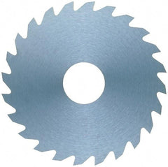 RobbJack - 4" Diam x 0.006" Blade Thickness x 1" Arbor Hole Diam, 36 Tooth Slitting and Slotting Saw - Arbor Connection, Right Hand, Uncoated, Solid Carbide, Concave Ground - Benchmark Tooling