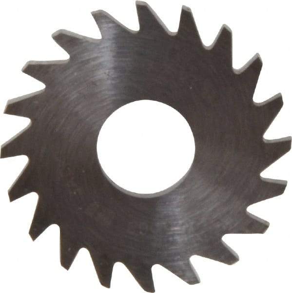 RobbJack - 3/4" Diam x 1/16" Blade Thickness x 1/4" Arbor Hole Diam, 20 Tooth Slitting and Slotting Saw - Arbor Connection, Right Hand, Uncoated, Solid Carbide, Concave Ground - Benchmark Tooling